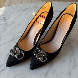 NWT Black Heels with Embellishment